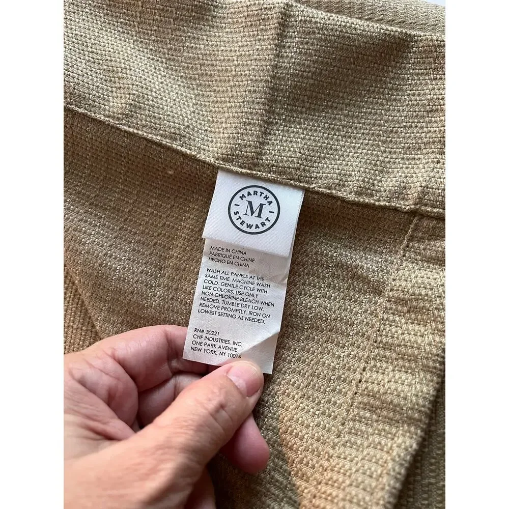 2-MARTHA STEWART TAN WINDOW CURTAINS PANELS EACH 50
